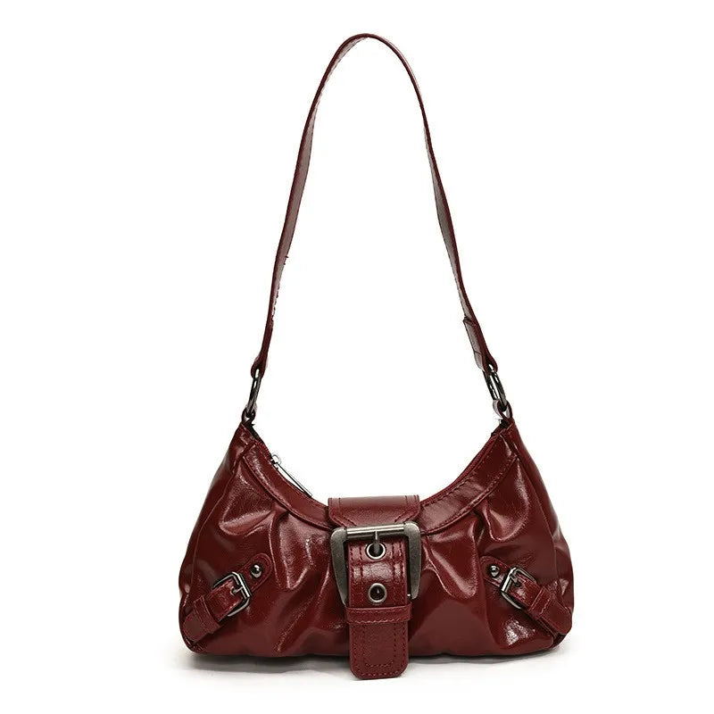 Retro Pileli Hobo Omuz Çantası