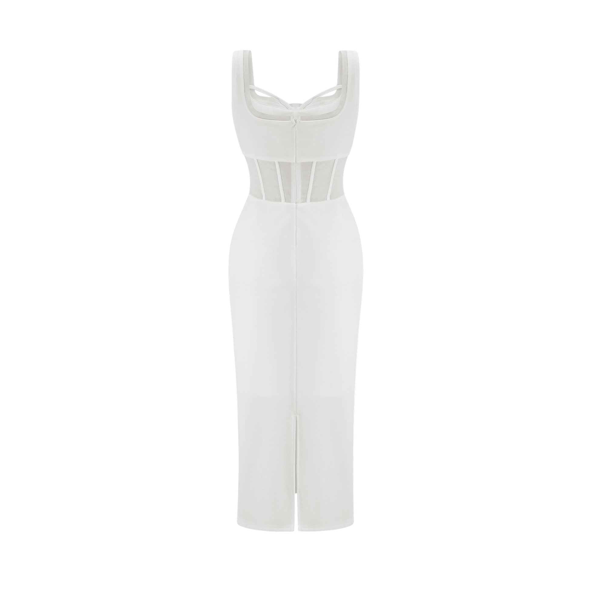 Elegant Beyaz Midi Elbise